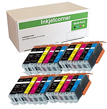 Inkjetcorner 22 Pack Compatible Ink Cartridges Replacement for PGI-250XL CLI-251XL Pixma MX922 MG5420 MG5520 MG5620 MG6620 iX6820 MX722 (6 Large Black 4 Small Black 4 Cyan 4 Magenta 4 Yellow)