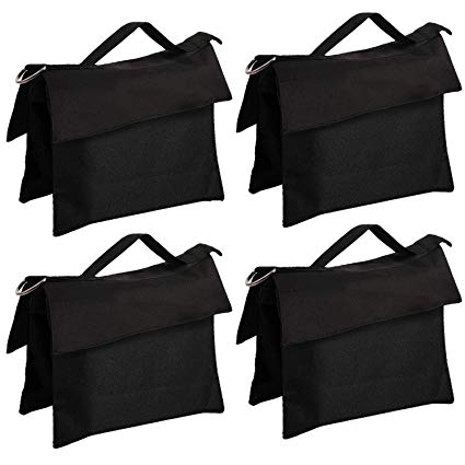 ABCCANOPY Sandbag Saddlebag Design 4 Weight Bags for Photo Video Studio Stand, (New Type of Black-4pcs)