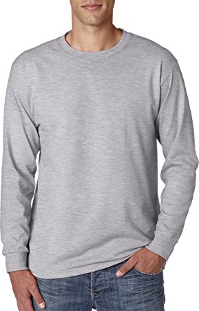 Jerzees Men's Heavyweight Blend 50/50 Long Sleeve T-Shirt (Charcoal Grey, X-Large)