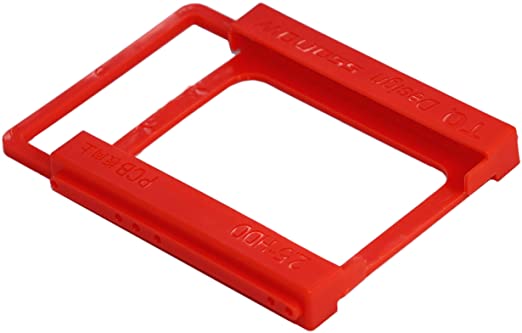 SaiTech IT Plastic Screw Less 2.5 inch SSD HDD SATA Hard Disk Mounting Adapter Bracket - Red