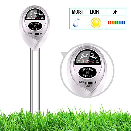 yoyomax Soil Test Kit pH Moisture Meter Plant Water Light Tester Testing Kits for Garden Plants (Silver)