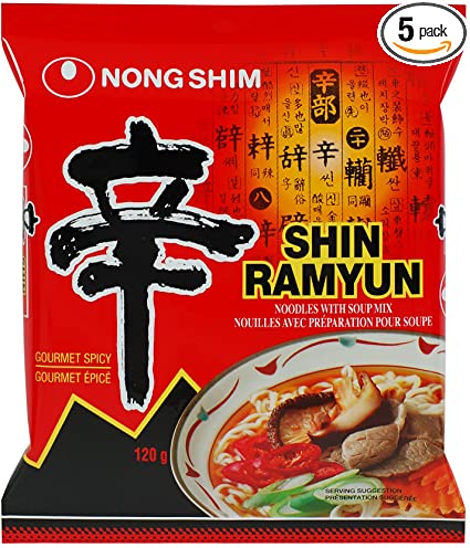 Nong Shim Shin Ramyun Noodle Soup - Spicy 4.2oz.(pack of 5)
