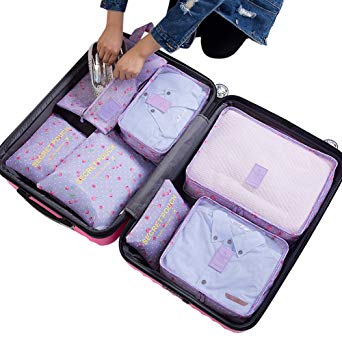 7Pcs Waterproof Travel Storage Bags Clothes Packing Cube Luggage Organizer Pouch