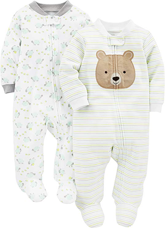 Simple Joys by Carter's Baby Neutral 2-Pack Cotton Footed Sleep and Play
