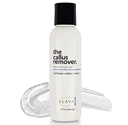 Elavae Callus Remover Gel Extra Strength. Works with foot scrubber, file, pumice stone and other favorite pedicure tools. Achieve foot spa professional results in minutes! (NEW! 8 oz Value Size)