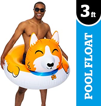 BigMouth Inc Giant Party Pool Float, Giant Fun Pool Tube Perfect for Summer, Swim Float with Patch Kit Included (Choose from Corgi, Llama, Pig, Piñata, or Sloth)