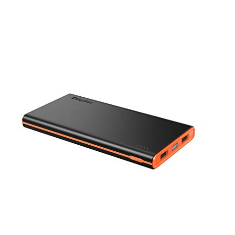 EasyAcc 10000mAh Power Bank Brilliant External Battery Pack (3.1A Smart Output) Classic Portable Charger for iPhone Samsung Smartphones Tablets - Black and Orange