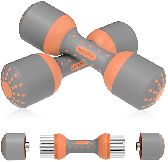 KOOLSEN Adjustable Dumbbell Weights Pair, 2.6~11LBs 5 in 1 Adjustable Dumbbell Set for Men and Women with Anti-Slip Handle, Home Office Gym Workout Fitness Exercise Training