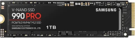 SAMSUNG 990 PRO SSD 1TB PCIe 4.0 M.2 Internal Solid State Hard Drive, Fastest Speed for Gaming, Heat Control, Direct Storage and Memory Expansion for Video Editing, Heavy Graphics, MZ-V9P1T0B/AM