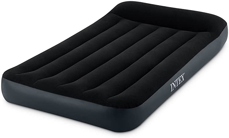 Intex Pillow Rest Classic Airbed with Built-in Pillow and Electric Pump, Twin