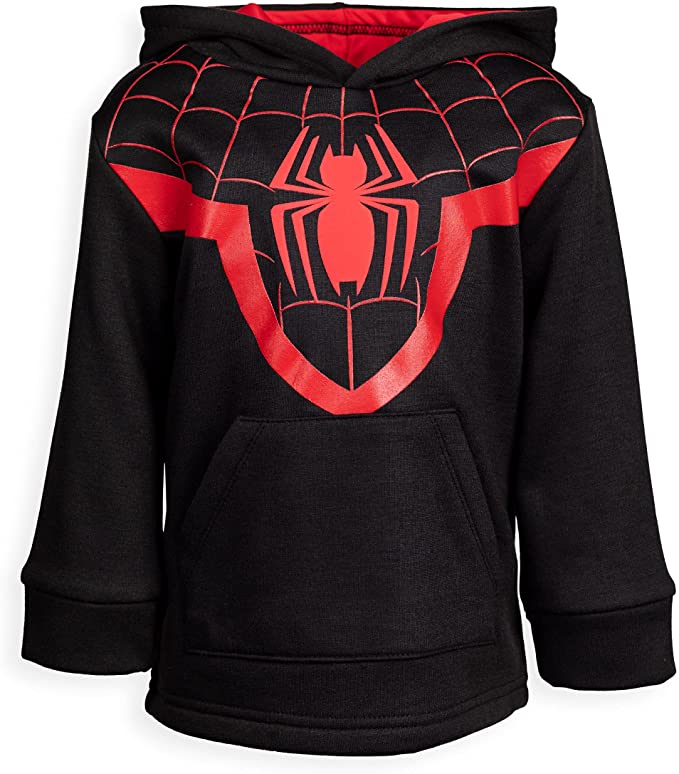 Marvel Boys Athletic Fleece Pullover Hoodie with Pockets Spiderman Hulk Spiderverse