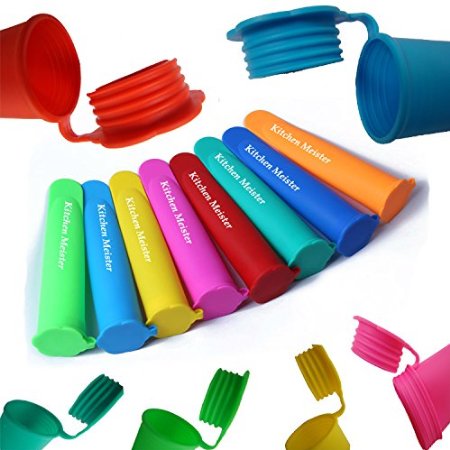 Silicone Ice Pop Maker Tube Molds Set of 10 Assorted Colors