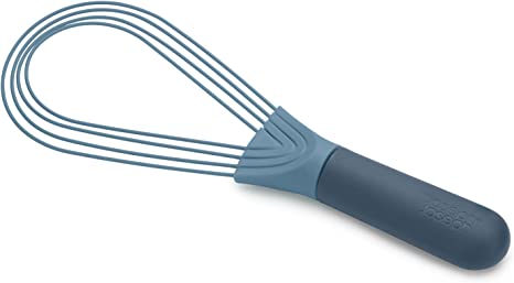 Joseph Joseph Twist Whisk- flat whisk and balloon whisk- suitable for non-stick cookware, Silicone, Sky Blue