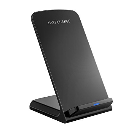 Wireless Fast Charger, PICTEK Wireless Charging Stand Qi Charger Station with LED Indicator for iPhone X / 8 / 8 Plus, Samsung S8 / S8 Plus / S7 / S7 Edge, S6 / S6 Edge/ S6 Edge Plus, Note 5, All Qi-Enabled Devices