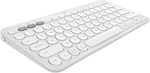 Logitech Pebble Keys 2 K380s, Multi-Device Bluetooth Wireless Keyboard with Customizable Shortcuts, Slim and Portable, Easy-Switch for Windows, macOS, iPadOS, Android, Chrome OS -Tonal White (Renewed)