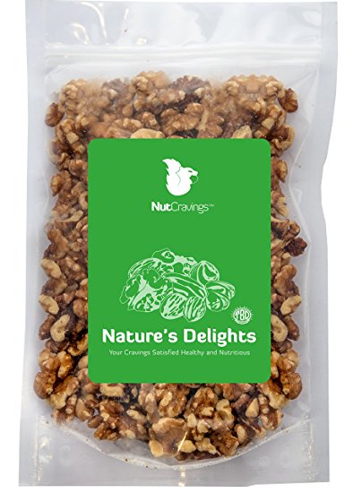 Nut Cravings California Raw Walnuts – 100% All Natural Shelled Halves and Pieces – 3LB