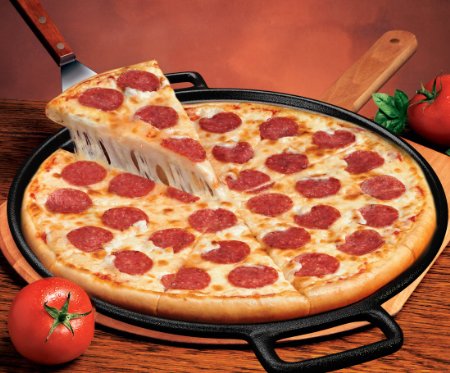 Cast Iron Pizza Pan -14 Inch- Makes Amazing Golden Crust Pizza -Better than Ceramic or Stone Baking