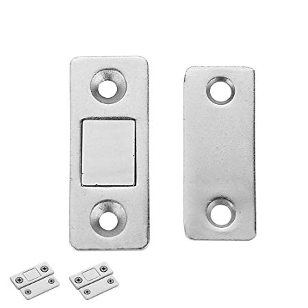 JQK Thin Magnetic Door Catch, Stainless Steel Cabinet Magnet Furniture Latch (3 Pack), 8 lbs Silver, HCC200-P3