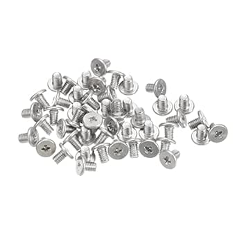 uxcell M3-0.5 x 4mm 100Pcs Flat Round Head Screws 304 Stainless Steel Phillips Drive Machine Screws Hardware Fastener for Furniture Connection