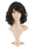 MapofBeauty Charm Curly Black Hair Synthetic Wig