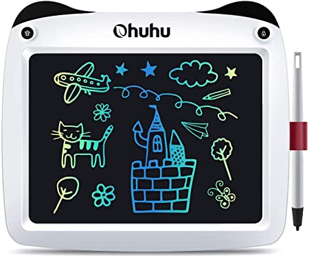 Ohuhu 9 inches Electronic Drawing Doodle Board, Digital Drawing Pad Drawing Tablet Scribble and Play Learning Boards For Kids Children at Home and School (No Include Spare Battery, Clear)