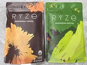 Generic R Y Z E Mushroom Coffee and Matcha Pack, 180g   180g, 60 Days Supply