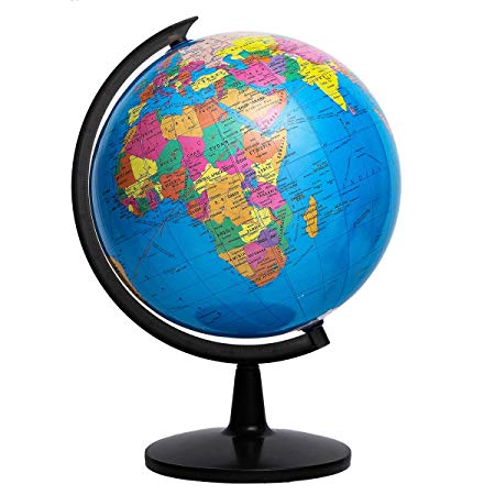 KingSo World Globe, 12.6'' Globe of Perfect Spinning Globe for Kids, Geography Students, Teachers, Easy Rotating Swivel