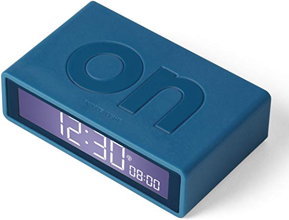 Lexon FLIP  LCD Alarm Clock RUBBER DUCK BLUE