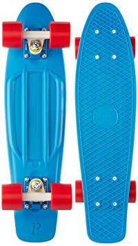 Penny Complete Skateboard (Cyan Deck/White Trucks/Red Wheels, 22-Inch)