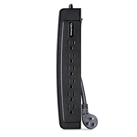 CyberPower CSP606T Surge Protector 6-Outlets 6-Ft Cord and TEL Protection 1350 Joules