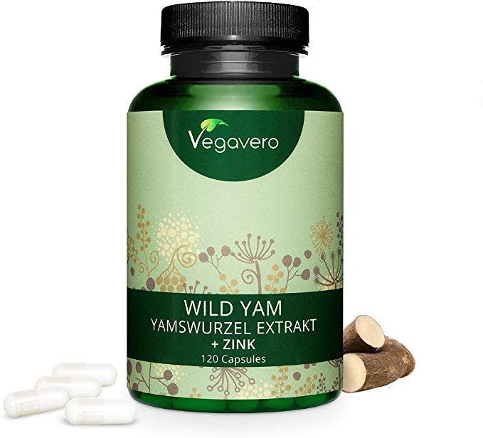 Wild Yam Root Extract VEGAVERO® | 720 mg + Zinc Per Capsule, 120 Capsules | 100% Vegan