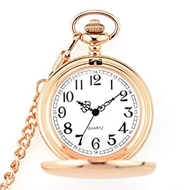 WIOR Classic Smooth Vintage Pocket Watch Sliver Steel Men Watch with 14’’ Chain for Xmas Fathers Day Gift