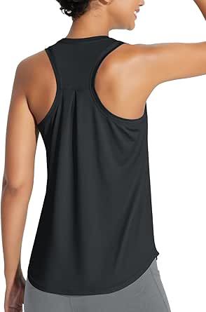 BALEAF Women's Workout Tank Tops Athletic Yoga Top Racerback Sleeveless Running Shirts Quick Dry Gym Outdoor UPF50