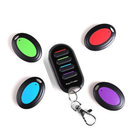Portable Electronic Key Finder Keychain Wireless RF Item Key Locator 4 ReceiverRemote Control