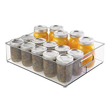 mDesign Mason Canning Jar Storage Bin, Holds Twenty 8 oz. Half Pint Jars - Clear