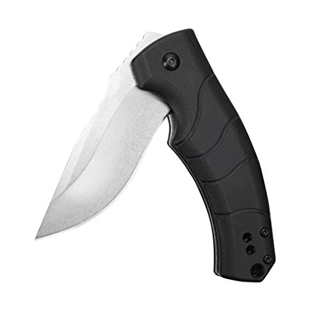 Kershaw Valmara (3480), EDC Pocket Folder, 3.1 In. 8Cr13MoV Stainless Steel Blade; Stonewashed Finish; Glass-Filled Nylon Handle; SpeedSafe Assisted Opening; Liner Lock; Reversible Pocketclip; 3.8 OZ.