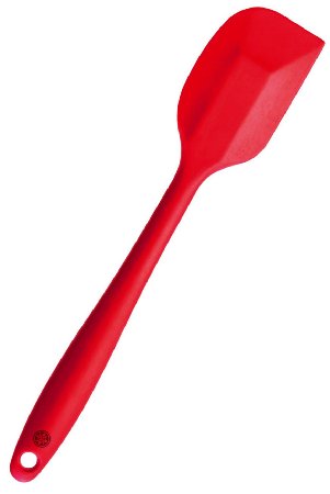 StarPack Premium Silicone Spatula (11.5") with Hygienic Solid Coating   Bonus 101 Cooking Tips (Cherry Red)