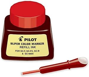 PILOT Super Color Permanent Marker Refill Ink, Red Ink, 1 Ounce Bottle with Dropper (43700)