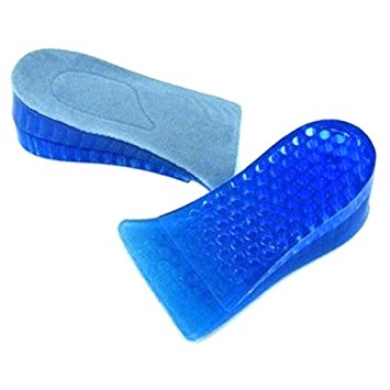 HuntGold Height Increase Taller Shoe Heel Lift Silicon Gel Insole Inserts Two Layers Pads