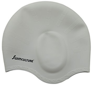 SWIM CAP SILICONE WITH ERGONOMIC FIT - Best Swimming Performance Apparel for Long Hair Watergear Comfort