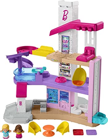 Barbie Little DreamHouse by Fisher-Price Little People, Interactive Toddler playset with Lights, Music, Phrases, Figures and Play Pieces