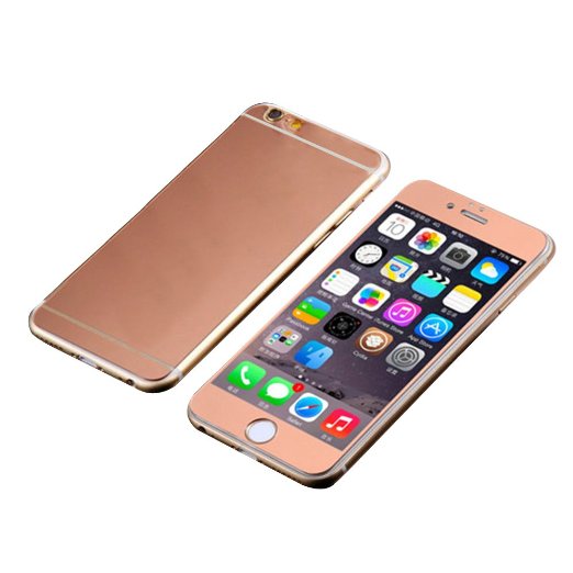 Front Back Mirror Effect [Full Coverage] Tempered Glass Screen Protector for Apple iPhone 6 Plus/6S Plus 5.5 inch - Yihya Premium 9H Anti Scratch Full Edge to Edge Protection Protector Film -Rose Gold