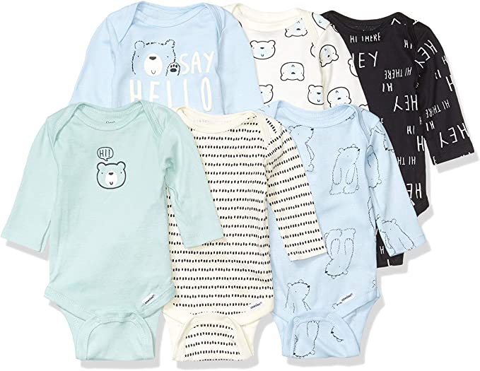 GERBER Baby Boys' 6-Pack Long-Sleeve Onesies Bodysuit