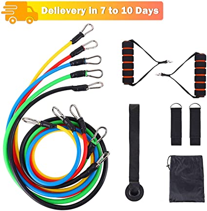 Wlife Resistance Bands Set, Exercise Bands with Door Anchor, Handles, Waterproof Carry Bag, Legs Ankle Straps for Resistance Training, Physical Therapy, Home Workouts