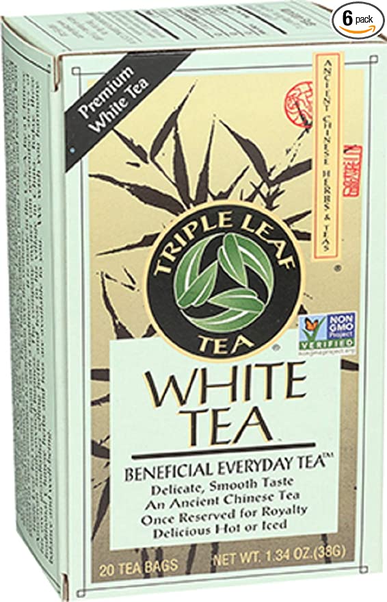 Triple Leaf Tea, White Peony, 20 Tea Bags (Pack of 6)