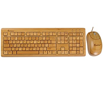 Impecca KBB500C 100% Bamboo Handcrafted Keyboard & Mouse Combo