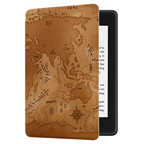 Huasiru Water-Safe Case for All-New Kindle Paperwhite (10th Generation-2018 Only - Will Not fit Prior Generation Kindle Devices), Map