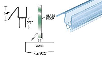 CRL Co-Extruded Clear Bottom Wipe with Drip Rail for 1/2" Glass - 32-5/8 in long