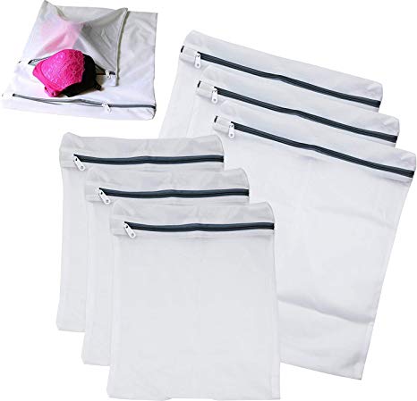 6 Pack - SimpleHouseware Laundry Bra Lingerie Mesh Wash Bag (3 Large & 3 Medium)