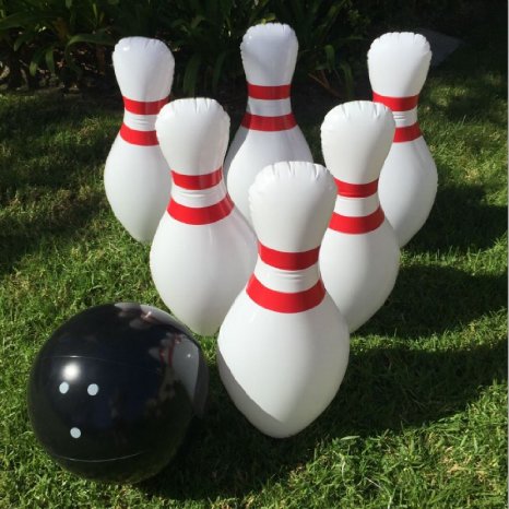 Giant Inflatable Bowling Set - Indoor Outdoor - Jumbo size - 24 Pins and 18 Ball - A Great Party Game Oversized Fun for Kids of All Ages
